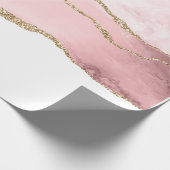 Rosa Blush Tor mit Gold Ribbon Elegant Geschenkpapier (Ecke)