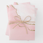 Rosa Blush Tor mit Gold Ribbon Elegant Geschenkpapier Set (Beispiel)
