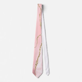 Rosa Blush Tor mit Gold Ribbon Elegant Krawatte