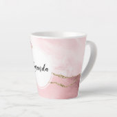 Rosa Blush Tor mit Gold Ribbon Elegant Milchtasse (Rechte Ecke)