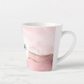Rosa Blush Tor mit Gold Ribbon Elegant Milchtasse (Rechts)
