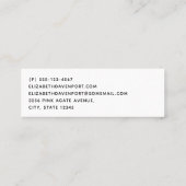 Rosa Blush Tor mit Gold Ribbon Elegant Mini Visitenkarte (Rückseite)