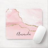 Rosa Blush Tor mit Gold Ribbon Elegant Mousepad (Mit Mouse)