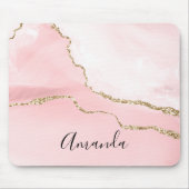 Rosa Blush Tor mit Gold Ribbon Elegant Mousepad (Vorne)