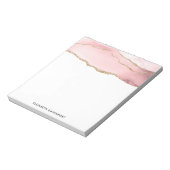 Rosa Blush Tor mit Gold Ribbon Elegant Notizblock (Rotiert)