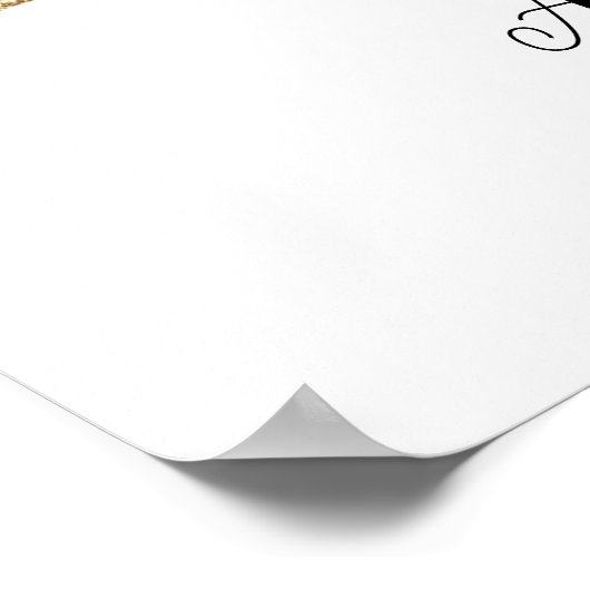 Rosa Blush Tor mit Gold Ribbon Elegant Poster (Ecke)