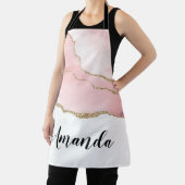 Rosa Blush Tor mit Gold Ribbon Elegant Schürze (InSitu)