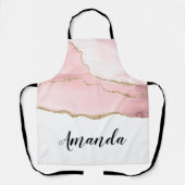 Rosa Blush Tor mit Gold Ribbon Elegant Schürze (Vorderseite)