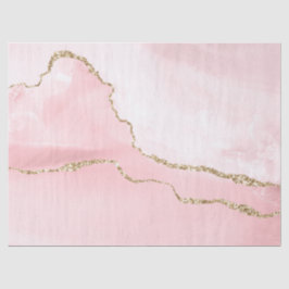 Rosa Blush Tor mit Gold Ribbon Elegant Seidenpapier