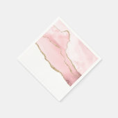 Rosa Blush Tor mit Gold Ribbon Elegant Serviette (Ecke)