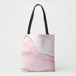 Rosa Blush Tor mit Gold Ribbon Elegant Tasche