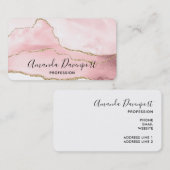 Rosa Blush Tor mit Gold Ribbon Elegant Visitenkarte (Vorne/Hinten)