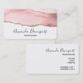 Rosa Blush Tor mit Gold Ribbon Elegant Visitenkarte (Vorne/Hinten)