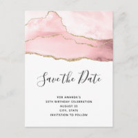 Rosa Blush Tor mit Gold Ribbon Elegante Geburtstag