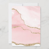 Rosa Blush Tor mit goldener Ribbon Elegante Hochze Einladung (Rückseite)