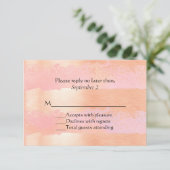 Rosa Blush und Gold Romance Wedding RSVP Card (Stehend Vorderseite)