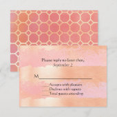 Rosa Blush und Gold Romance Wedding RSVP Card (Vorne/Hinten)
