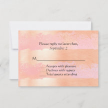 Rosa Blush und Gold Romance Wedding RSVP Card