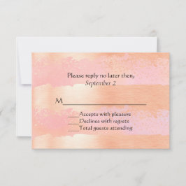 Rosa Blush und Gold Romance Wedding RSVP Card Karte