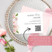 Rosa, Blush und Rose Gold-Hochzeit QR-Code UAWG RSVP Karte