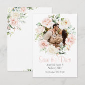 Rosa Blush Wasserfarben Foto Blumenzwiebeln Save The Date (Vorne/Hinten)