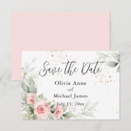 Rosa Blush Wasserfarben Save the Date Rose