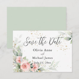 Rosa Blush Wasserfarben Save the Date Rose