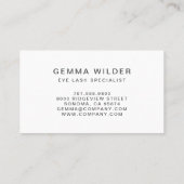 Rosa Blush Watercolor Lash & Brow Services Visitenkarte (Rückseite)