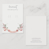 Rosa Blush Wildblume Ribbon Loop Holder Visitenkarte (Vorne/Hinten)