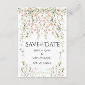Rosa Blush Wildblumen Elegante Blumenhochzeit Save The Date (Vorderseite)