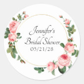 Rosa Blushing Runder Aufkleber (Vorderseite)