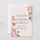 Rosa Blushing Save The Date (Vorderseite)