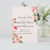 Rosa Blushing Save The Date (Stehend Vorderseite)