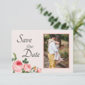 Rosa Blushing Save The Date (Stehend Vorderseite)
