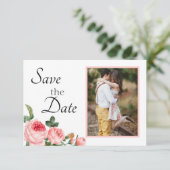 Rosa Blushing Save The Date (Stehend Vorderseite)