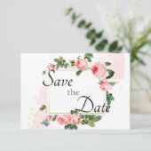 Rosa Blushing Save The Date (Stehend Vorderseite)