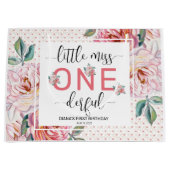 Rosa Blüte 1. Geburtstagsglanz Große Geschenktüte (Vorderseite)