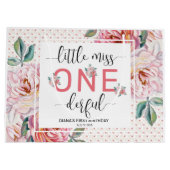 Rosa Blüte 1. Geburtstagsglanz Große Geschenktüte (Rückseite)