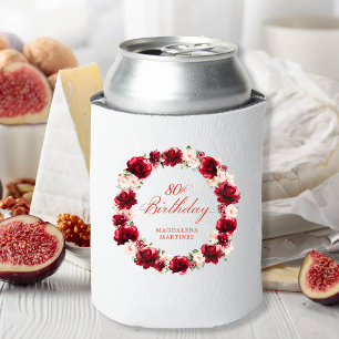 Rosa Blüte 80. Geburtstag Personalisiert Dosenkühler