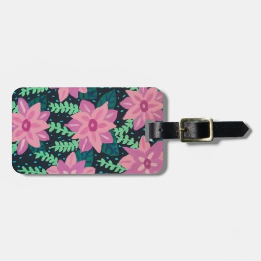 Rosa Blüte Abstrakt Gepäckanhänger (Vorderseite horizontal)
