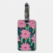 Rosa Blüte Abstrakt Gepäckanhänger (Rückseite vertikal)
