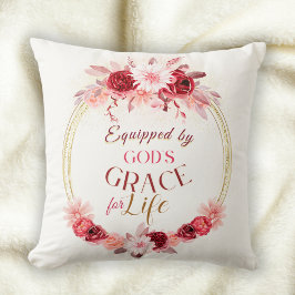 Rosa Blüte ausgestattet mit Gods Grace Inspiration Kissen