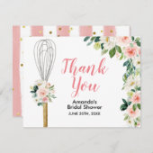 Rosa Blüte bald weg vom Brautparty Dankeskarte (Vorne/Hinten)