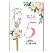 Rosa Blüte bald weg vom Brautparty Tischnummer (Rückseite)