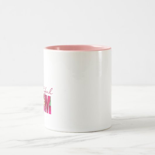 Rosa Blüte "Beautiful Mama" Persönliche Note Gesch Zweifarbige Tasse (Mittel)