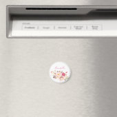 Rosa Blüte Blütenblüte - weiß Magnet (In Situ (Geschirrspüler))