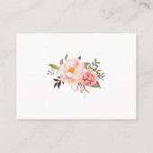 Rosa Blüte Bringen Sie eine Babyduschkarte mit ein Platzkarte (Rückseite)