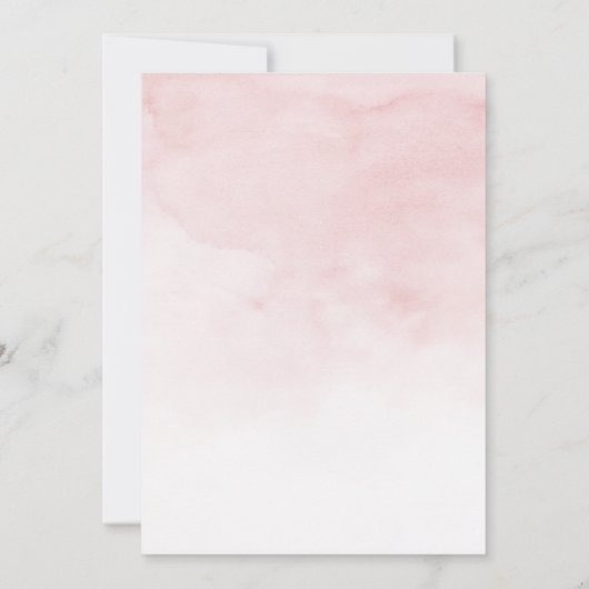 Rosa Blüte Coquette Bow Babydusche Girl Einladung (Rückseite)