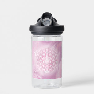 rosa, Blüte des Lebens, heilige Geometrie, Mandala Trinkflasche