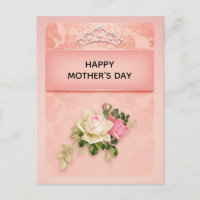 Rosa Blüte & Diamond Tiara Prinzessin Muttertag